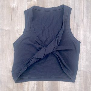 SKIMS Black Twist Front Tank Top